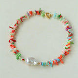 Sea's Embrace Series Gemstone Baroque Pearl Necklace - Gembea Jewelry