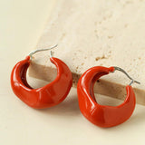 Commuter Twist Floral Geometric Enamel Glaze Earrings - Gembea Jewelry