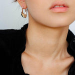 Commuter Twist Floral Geometric Metal Earrings - Gembea Jewelry