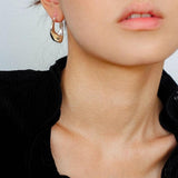 Commuter Twist Floral Geometric Metal Earrings - Gembea Jewelry