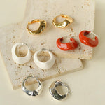 Commuter Twist Floral Geometric Metal Earrings - Gembea Jewelry