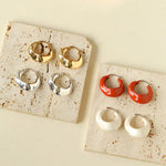 Commuter Twist Floral Geometric Metal Earrings - Gembea Jewelry