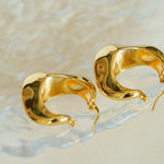 Commuter Twist Floral Geometric Metal Earrings - Gembea Jewelry