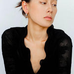 Commuter Twist Floral Geometric Metal Earrings - Gembea Jewelry