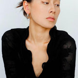 Commuter Twist Floral Geometric Metal Earrings - Gembea Jewelry