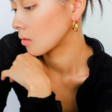 Commuter Twist Floral Geometric Metal Earrings - Gembea Jewelry