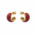 Cream White Wine Red Enamel Earrings gembea jewelry