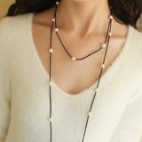 Crepe Baroque Black Crystal Necklace - Gembea Jewelry