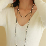 Crepe Baroque Black Crystal Necklace - Gembea Jewelry