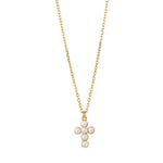 Cross Freshwater Pearl Pendant Chain Necklace gembea jewelry