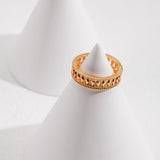 Cut-out Patchwork Italian-Style Metal Open Ring - Gembea Jewelry