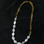 Diamond-Shaped Baroque Pearl Chain Necklace gembea jewelry