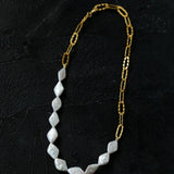 Diamond-Shaped Baroque Pearl Chain Necklace gembea jewelry