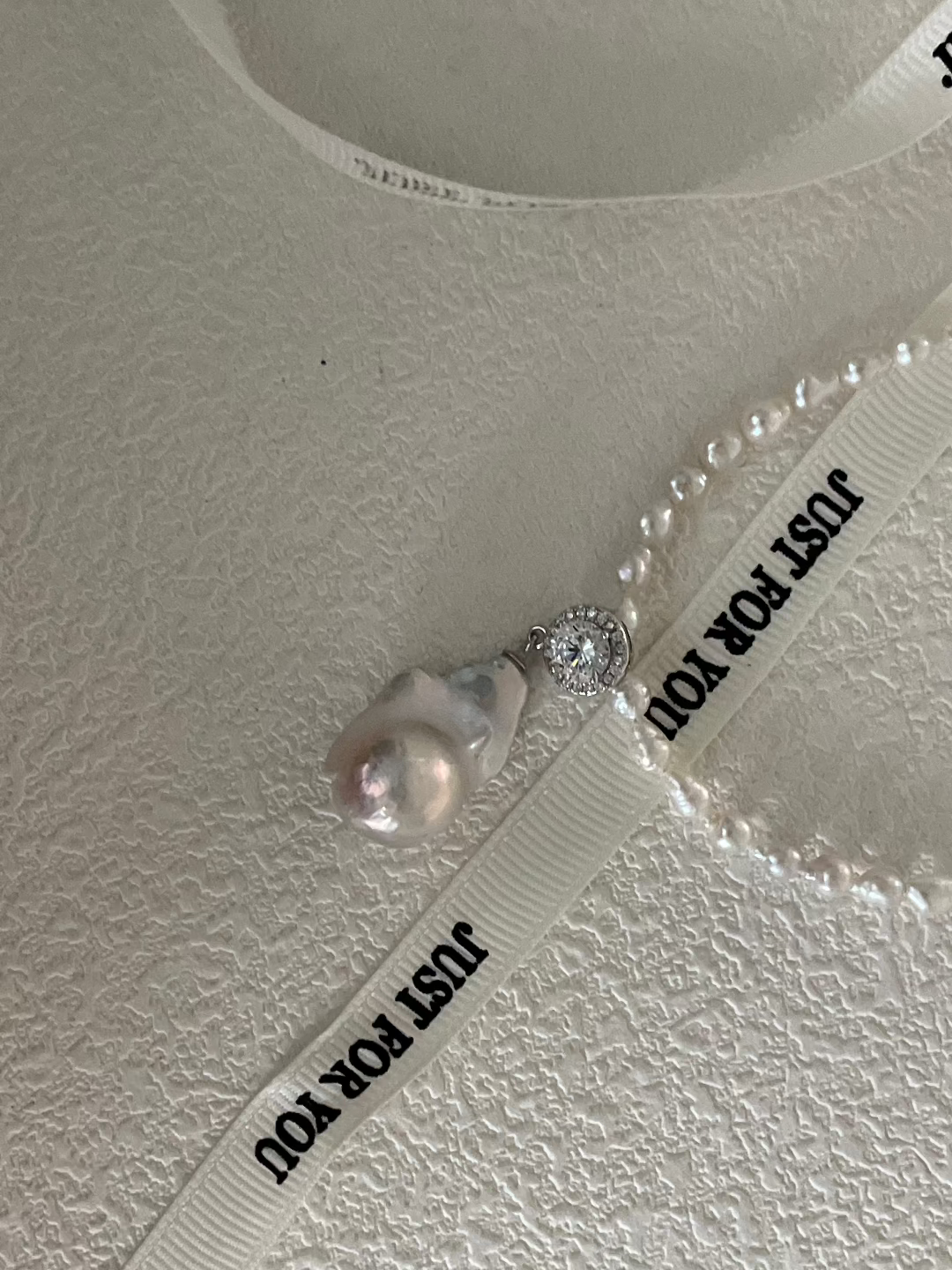 Baroque with Diamond Pearl Necklace - Gembea Jewelry