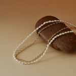 Double-layer Mini Baroque Pearl Chain Necklace gembea jewelry