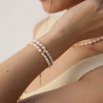 Double-layer Natural Pearl Beaded Bracelet-Gembea Jewelry