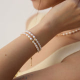 Double-layer Natural Pearl Beaded Bracelet-Gembea Jewelry