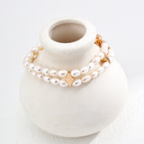Double-layer Natural Pearl Beaded Bracelet-Gembea Jewelry