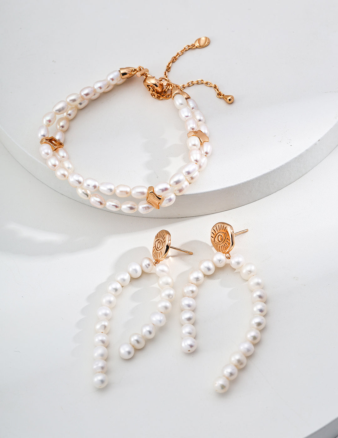 Double-layer Natural Pearl Beaded Bracelet-Gembea Jewelry