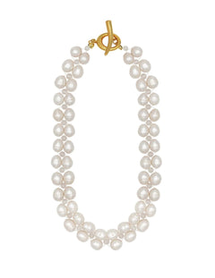 Double Baroque Pearl Choker Necklace gembea jewelry