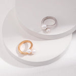 Double Freshwater Pearl Open Rings - Gembea Jewelry