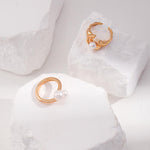 Double Freshwater Pearl Open Rings - Gembea Jewelry