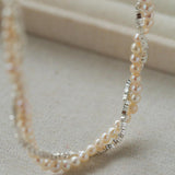 Natural Pearl Silver Bean Double Necklace - Gembea Jewelry