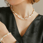 Handmade Drop White Mother of Pearl Necklace - Gembea Jewelry