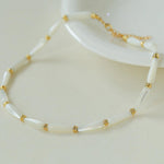 Handmade Drop White Mother of Pearl Necklace - Gembea Jewelry