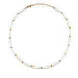 Drop-Shaped White Mother of Pearl Necklace gembea jewelry