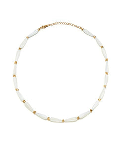 Drop-Shaped White Mother of Pearl Necklace gembea jewelry