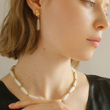 Handmade Drop White Mother of Pearl Necklace - Gembea Jewelry