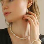 Handmade Drop White Mother of Pearl Necklace - Gembea Jewelry