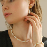 Handmade Drop White Mother of Pearl Necklace - Gembea Jewelry