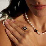 Drop Glazed Zircon Gemstone Open Rings - Gembea Jewelry