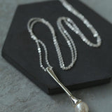 Drop Pearl Long Chain Necklace - Gembea Jewelry