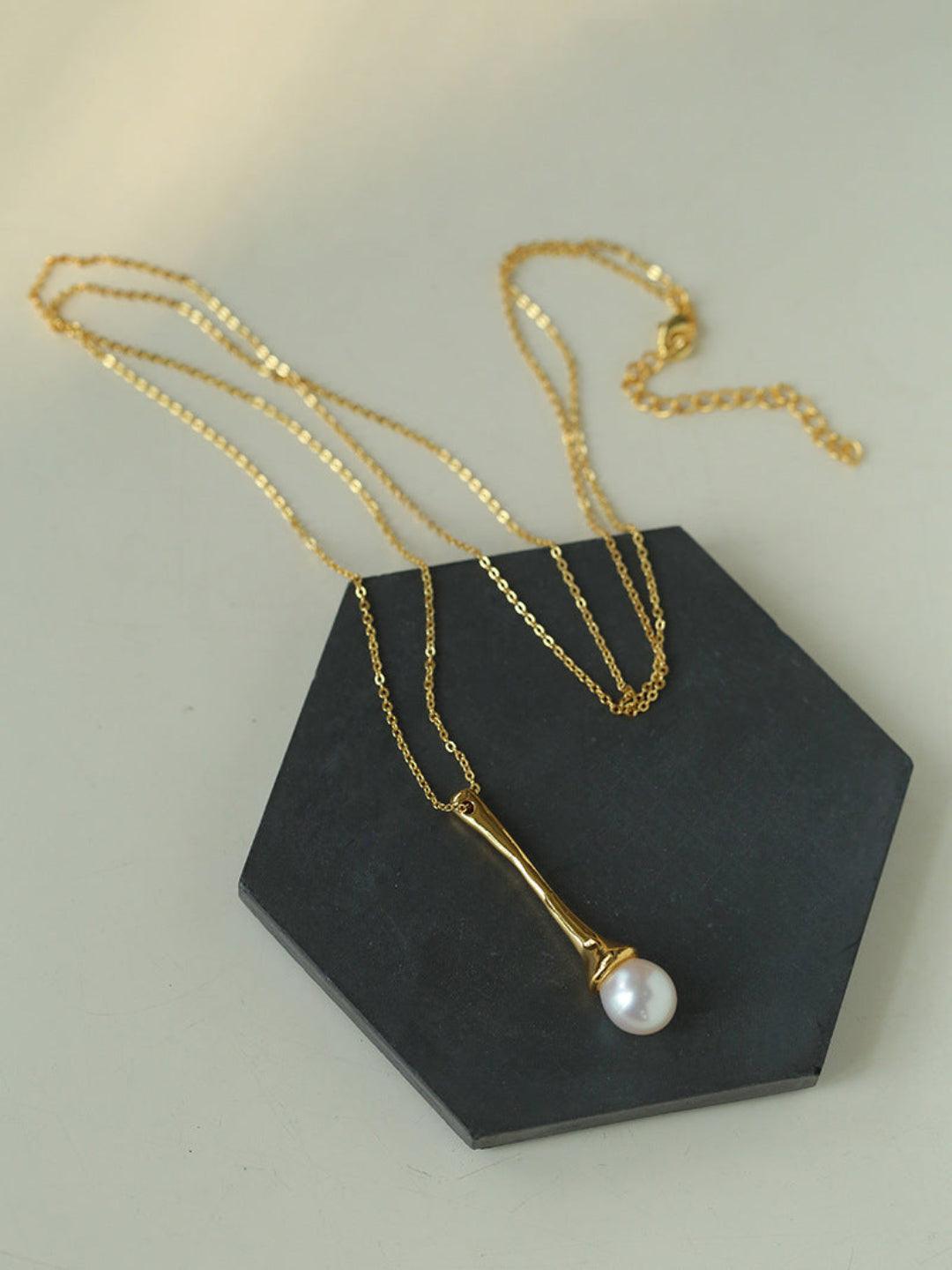 Drop Pearl Long Chain Necklace - Gembea Jewelry