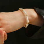 Handmade Drop White Mother of Pearl Bracelet - Gembea Jewelry