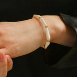 Handmade Drop White Mother of Pearl Bracelet - Gembea Jewelry