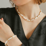 Handmade Drop White Mother of Pearl Bracelet - Gembea Jewelry