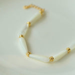 Handmade Drop White Mother of Pearl Bracelet - Gembea Jewelry
