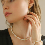 Handmade Drop White Mother of Pearl Bracelet - Gembea Jewelry