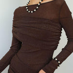 Ebony and Silver Ball Brushed Beaded Necklace - Gembea Jewelry