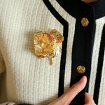 Elegant Golden Rose Brooch gembea jewelry
