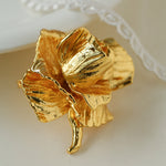 Elegant Golden Rose Brooch gembea jewelry