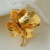 Elegant Golden Rose Brooch gembea jewelry