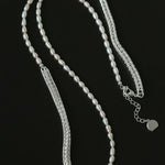 Elegant Long Chunky Chain Splicing Pearl Necklace gembea jewelry