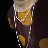 Elegant Long Chunky Chain Splicing Pearl Necklace gembea jewelry