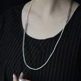 Elegant Long Chunky Chain Splicing Pearl Necklace gembea jewelry