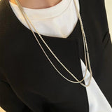 Elegant Long Chunky Chain Splicing Pearl Necklace gembea jewelry